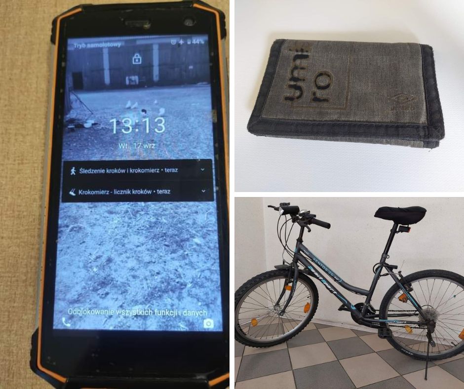 Czyje to rzeczy? Rower, portfel i telefon do odebrania na policji