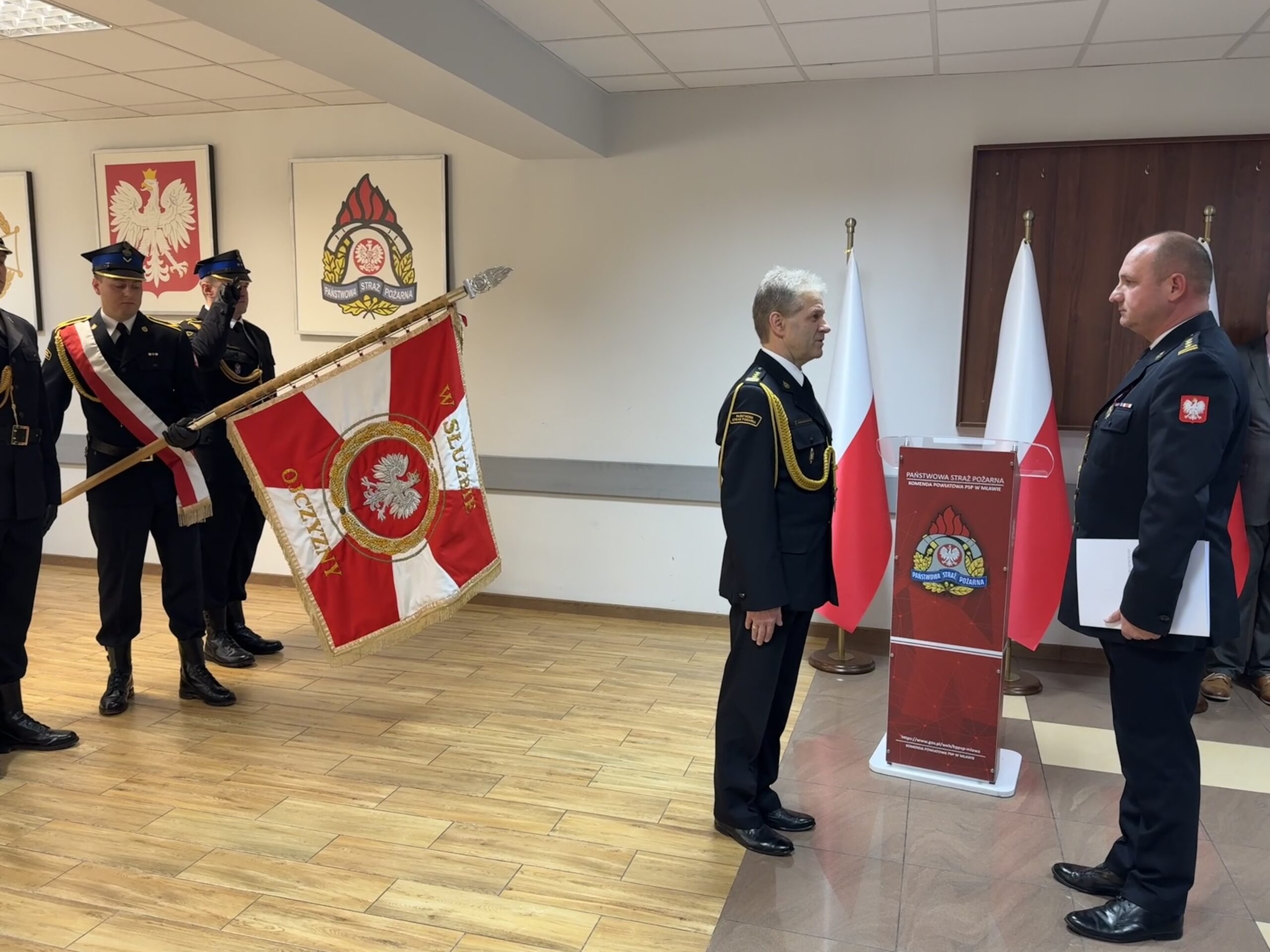 Uroczyste powołanie Komendanta Powiatowego Państwowej Straży Pożarnej w Mławie
