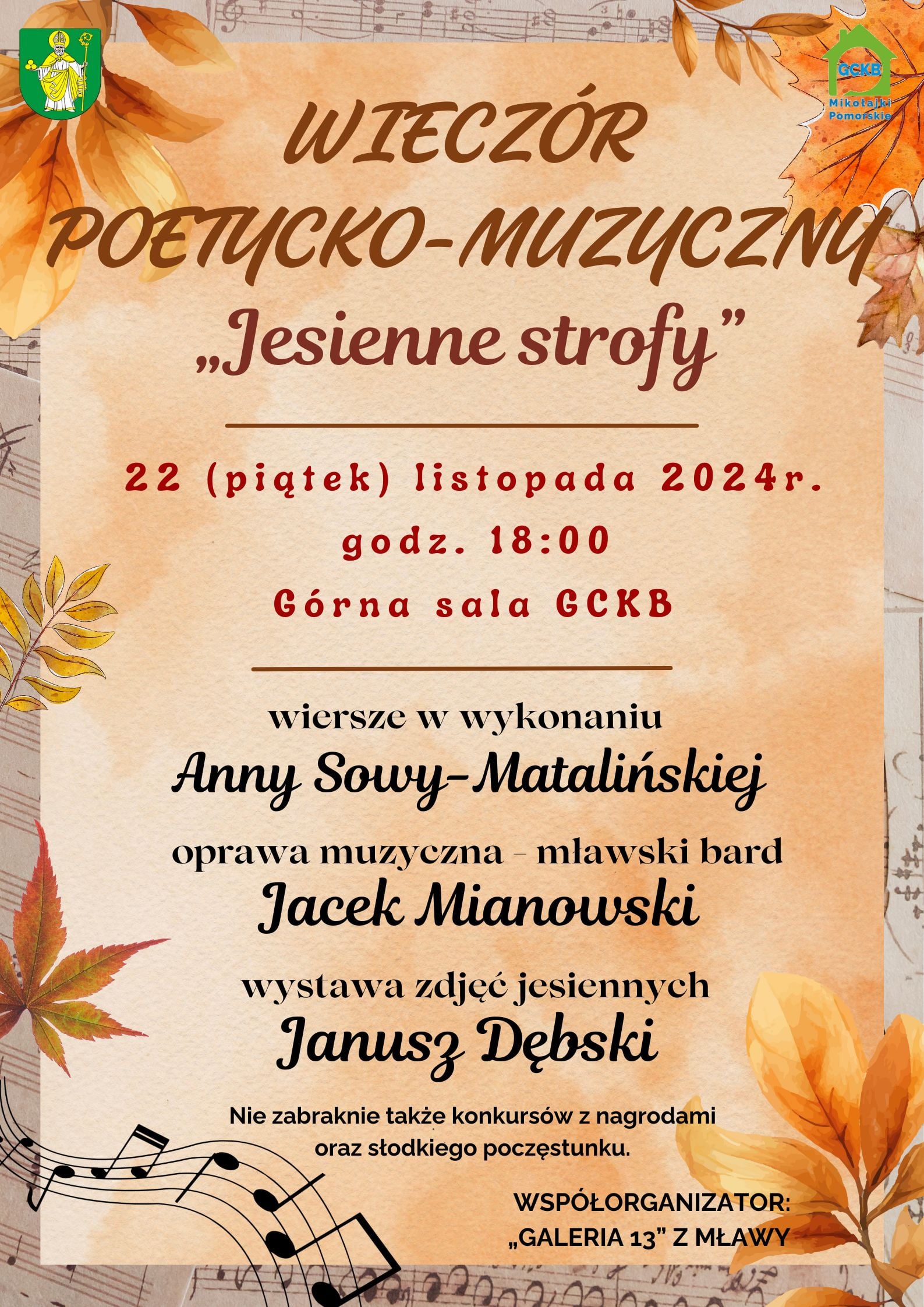 Zapraszamy na wieczór poetycko-muzyczny pt. „Jesienne strofy
