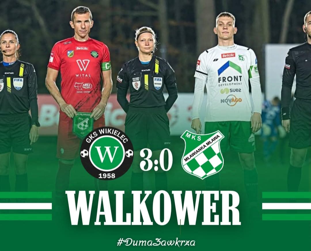 Walkower dla GKS-u Wikielec w pojedynku z Mławianką