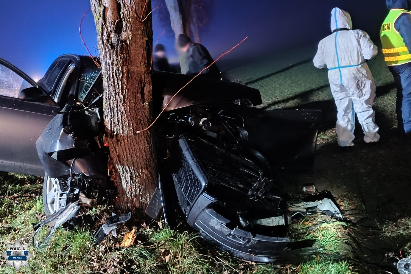 Tragiczny wypadek na drodze W 615 w Trzcince, zginął 24-letni kierowca audi