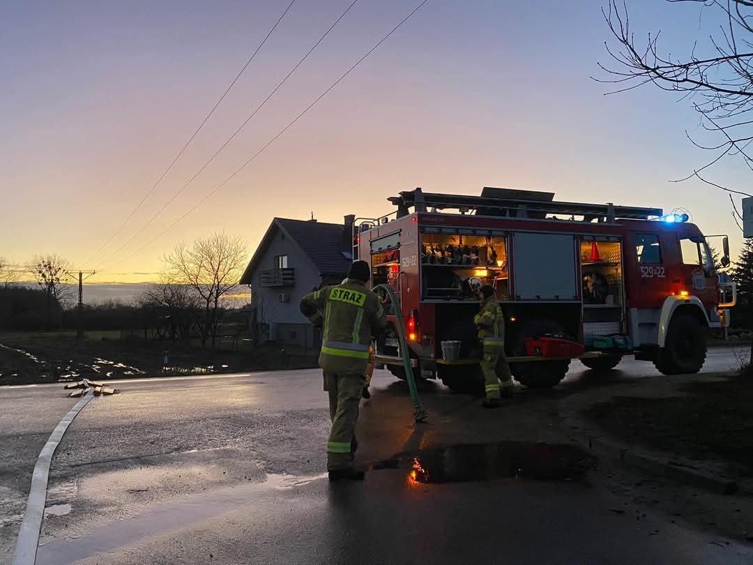 Pożar domu w Proszkowie