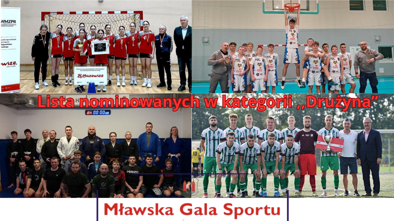 Mławska Gala Sportu – lista nominowanych w kategorii „Drużyna”
