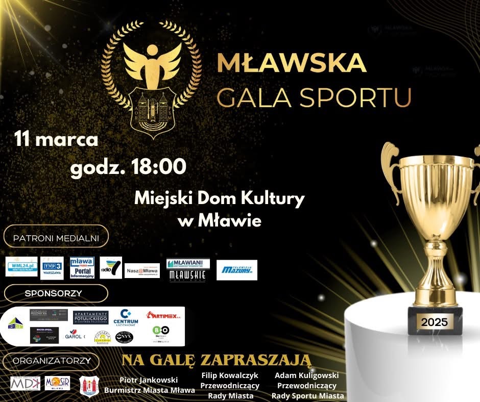 Mławska Gala Sportu 2025 – Wyniki ankiety na Najpopularniejszego Sportowca!