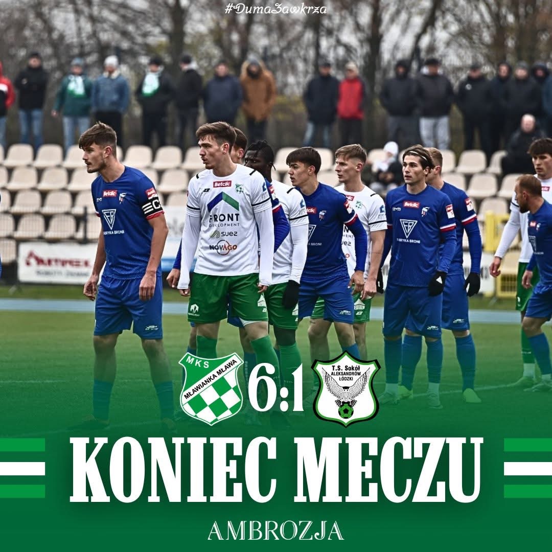 Mławianka Mława pewnie pokonuje Sokoła Aleksandrów Łódzki 6:1! *Tylko u nas wypowiedź Michała Stryjewskiego*