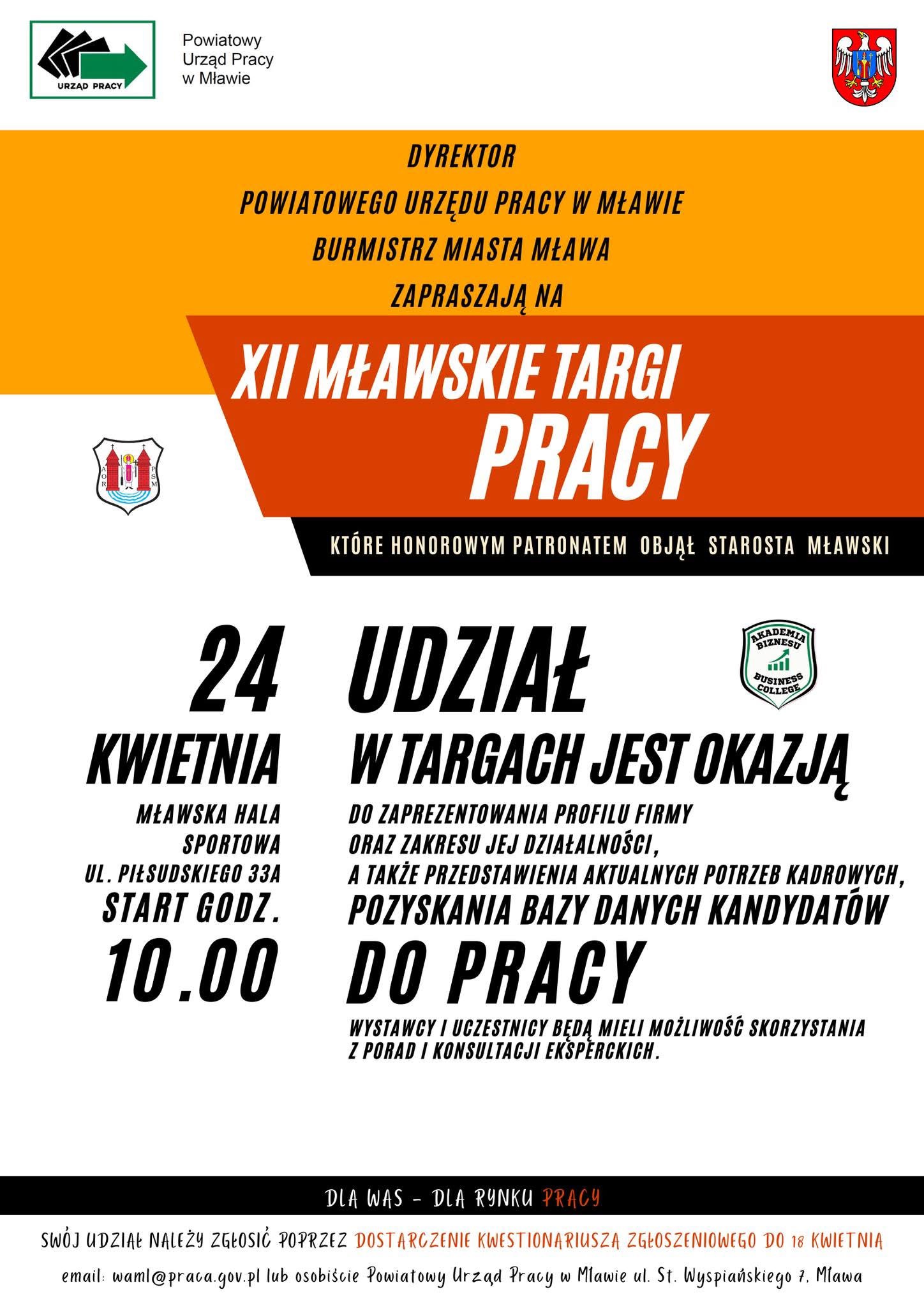 XII Mławskie Targi Pracy – przygotuj się na nowe możliwości!