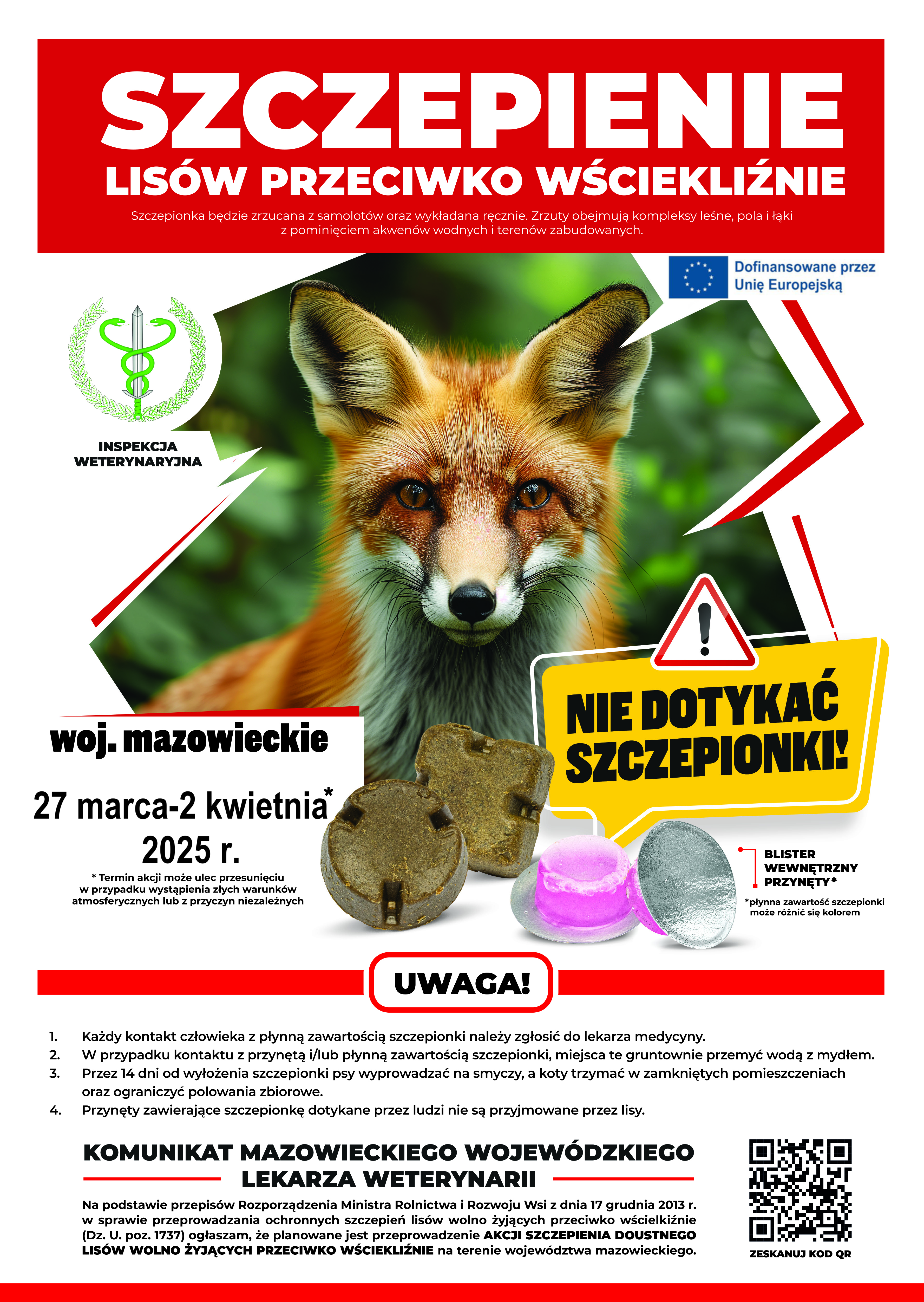 Uwaga! Wiosenna akcja szczepienia lisów