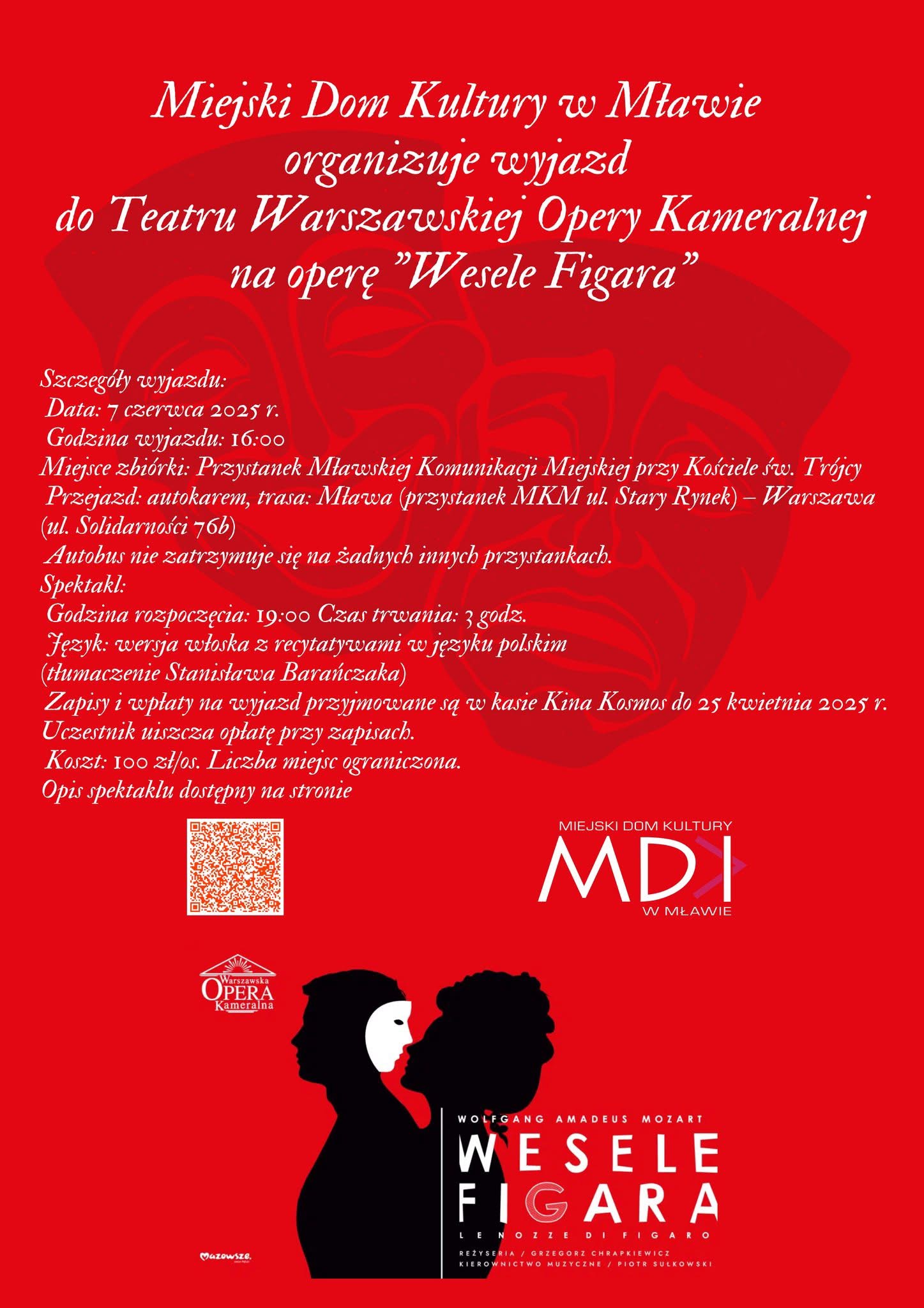 MDK Mława zaprasza na operę „Wesele Figara” w Warszawskiej Operze Kameralnej