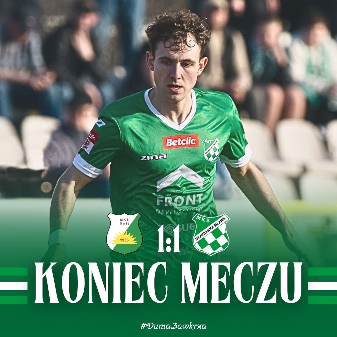 Remis na trudnym terenie – Tworek ratuje punkt dla Mławianki