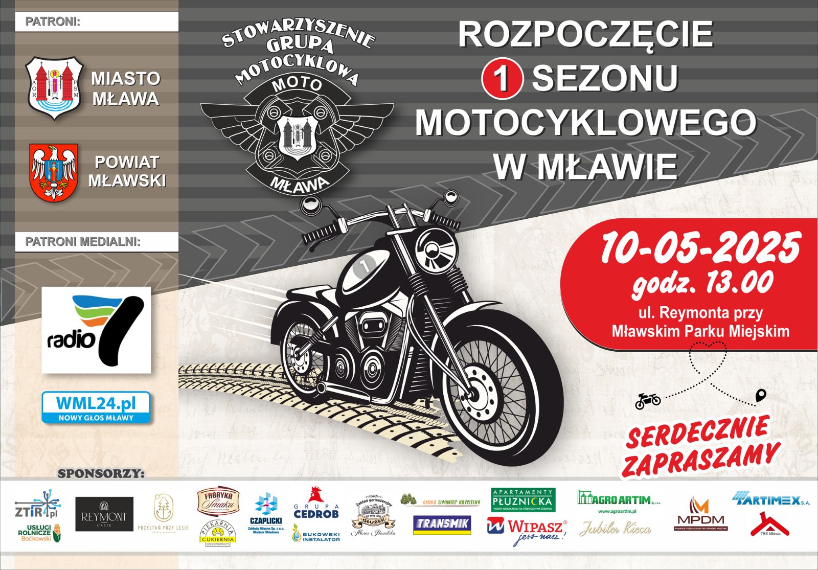 Rozpoczęcie Sezonu Motocyklowego w Mławie przeniesione na 10 maja!
