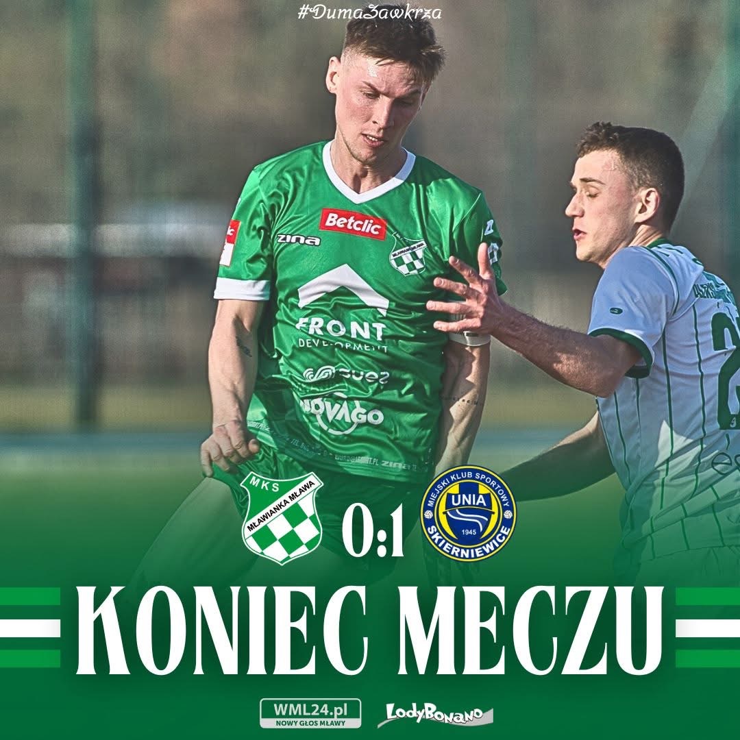 Mławianka Mława przegrywa po walce z liderem rozgrywek