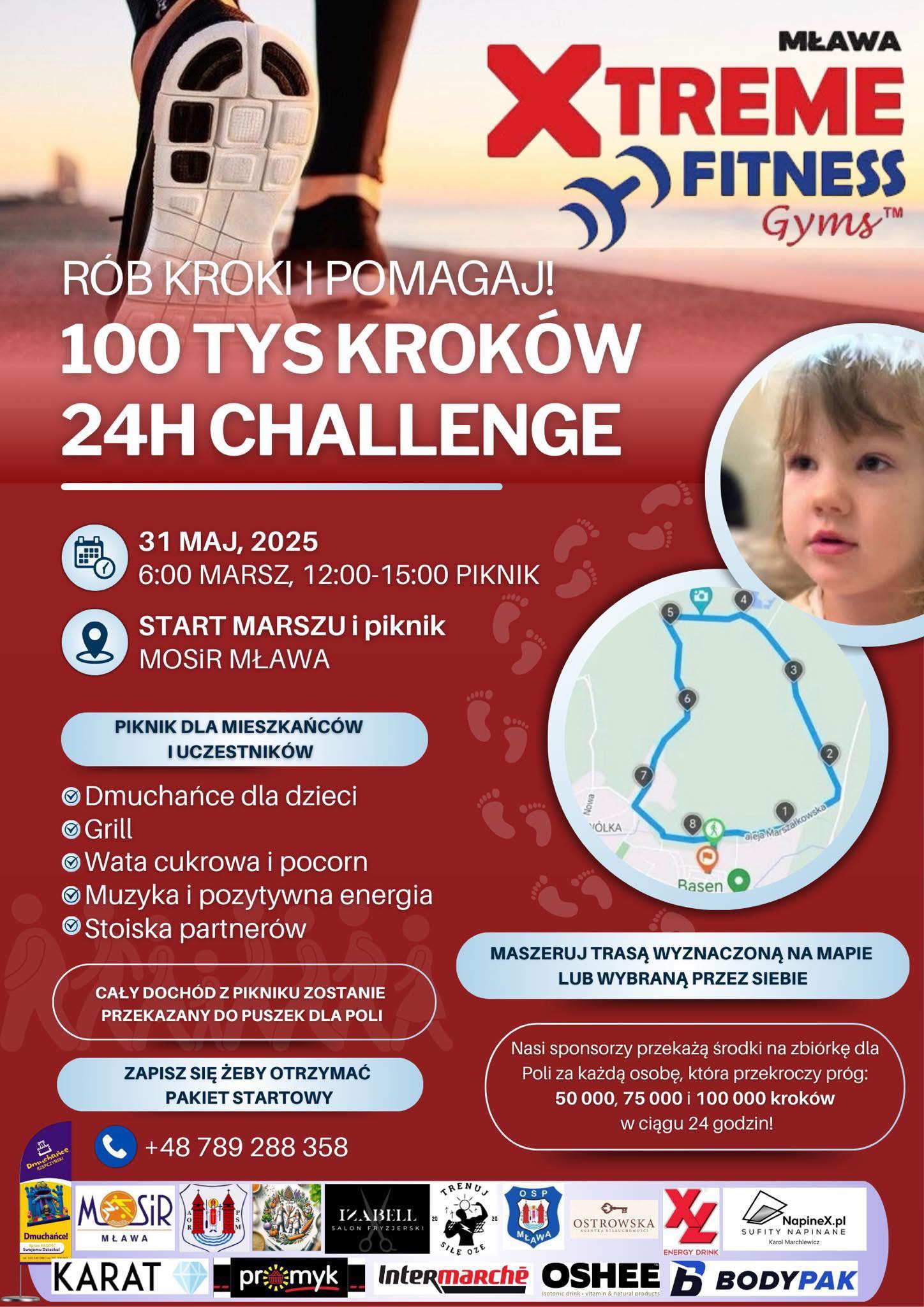 100 tysięcy kroków dla Poli! Xtreme Fitness Mława zaprasza na wyjątkowy challenge i piknik charytatywny