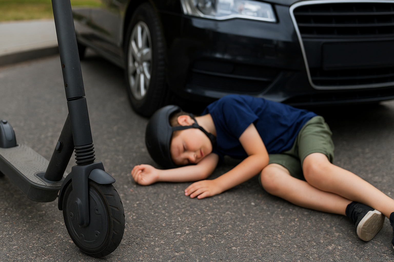 Wypadek z udziałem dziecka na hulajnodze elektrycznej. Policja ostrzega rodziców i kierowców