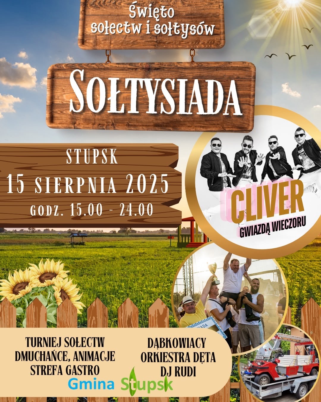 SOŁTYSIADA 2025 – Już 15 sierpnia w Stupsku! Wielkie święto sołectw, muzyki i dobrej zabawy