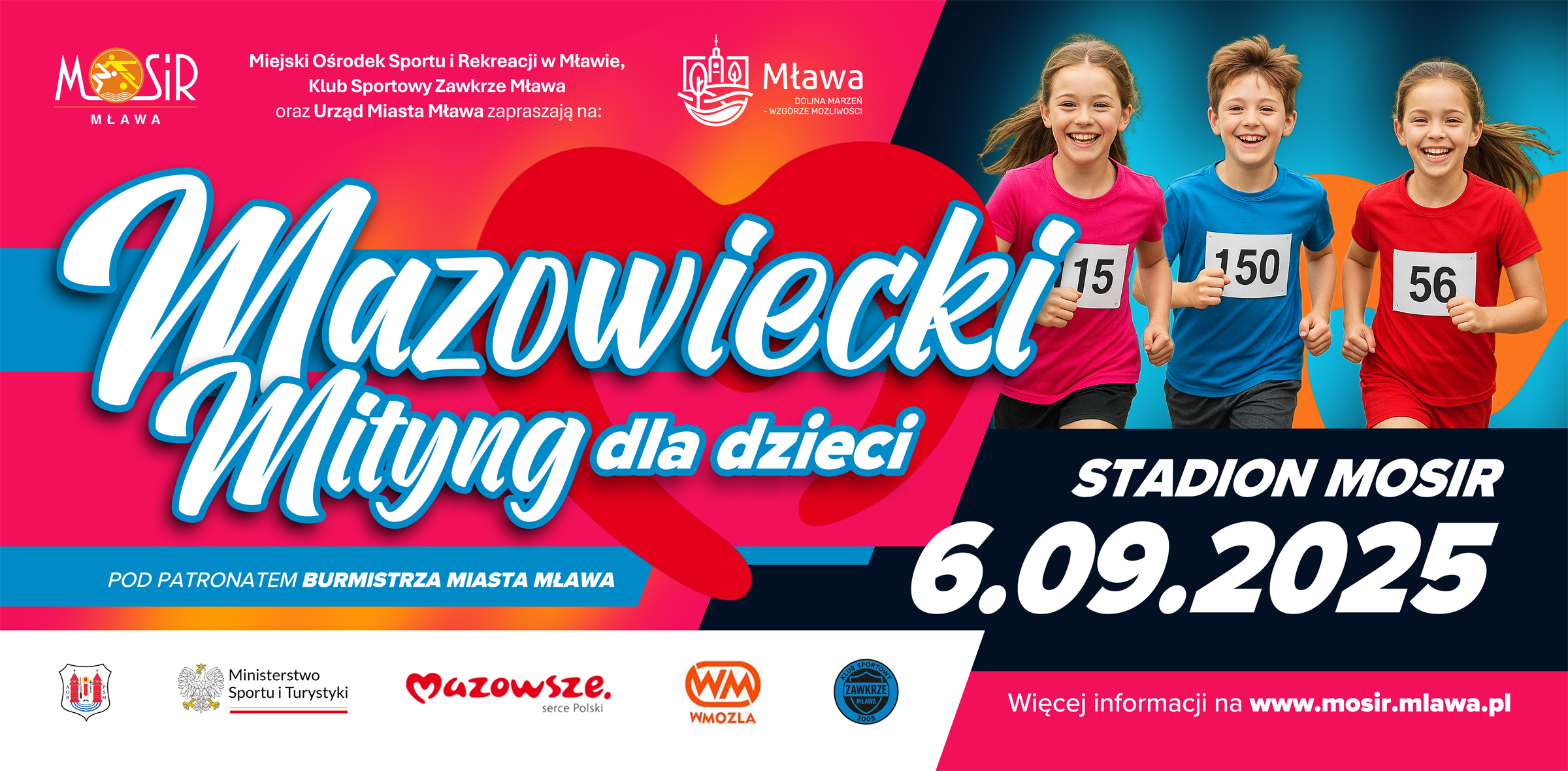 Mazowiecki Mityng dla dzieci w lekkiej atletyce na Stadionie Miejskim w Mławie!
